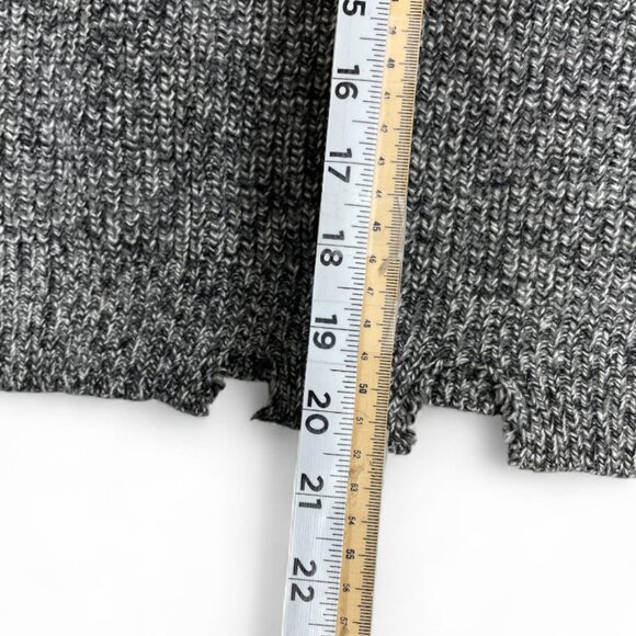 Helmut Lang Cotton Cashmere Wool Distressed Look Gray Knit Sweater Women's XS - Picture 7 of 8